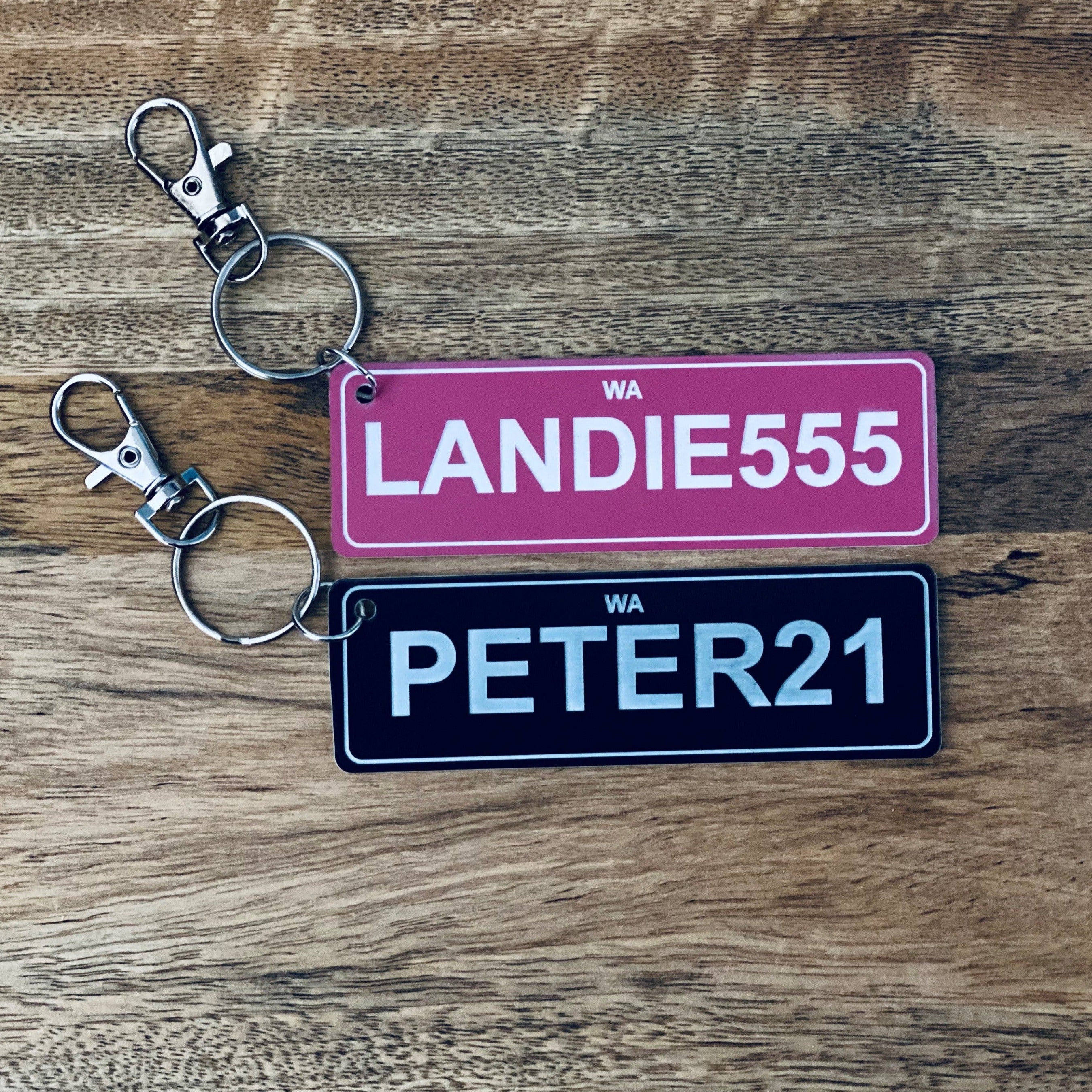 Number Plate Key Ring / Number Plate Bag Tag