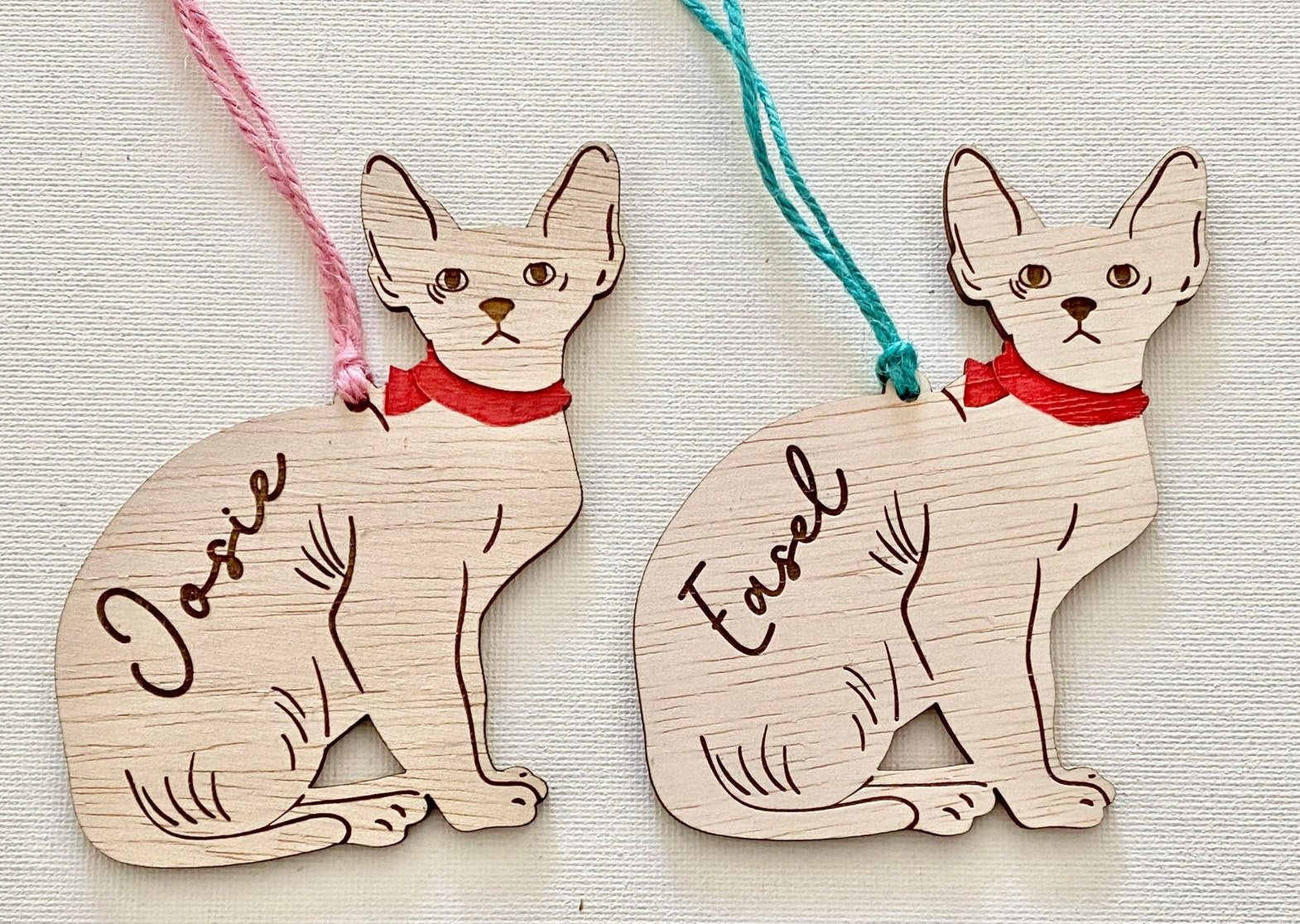 Personalised Christmas Cat Ornament - Sphynx Cat Ornament