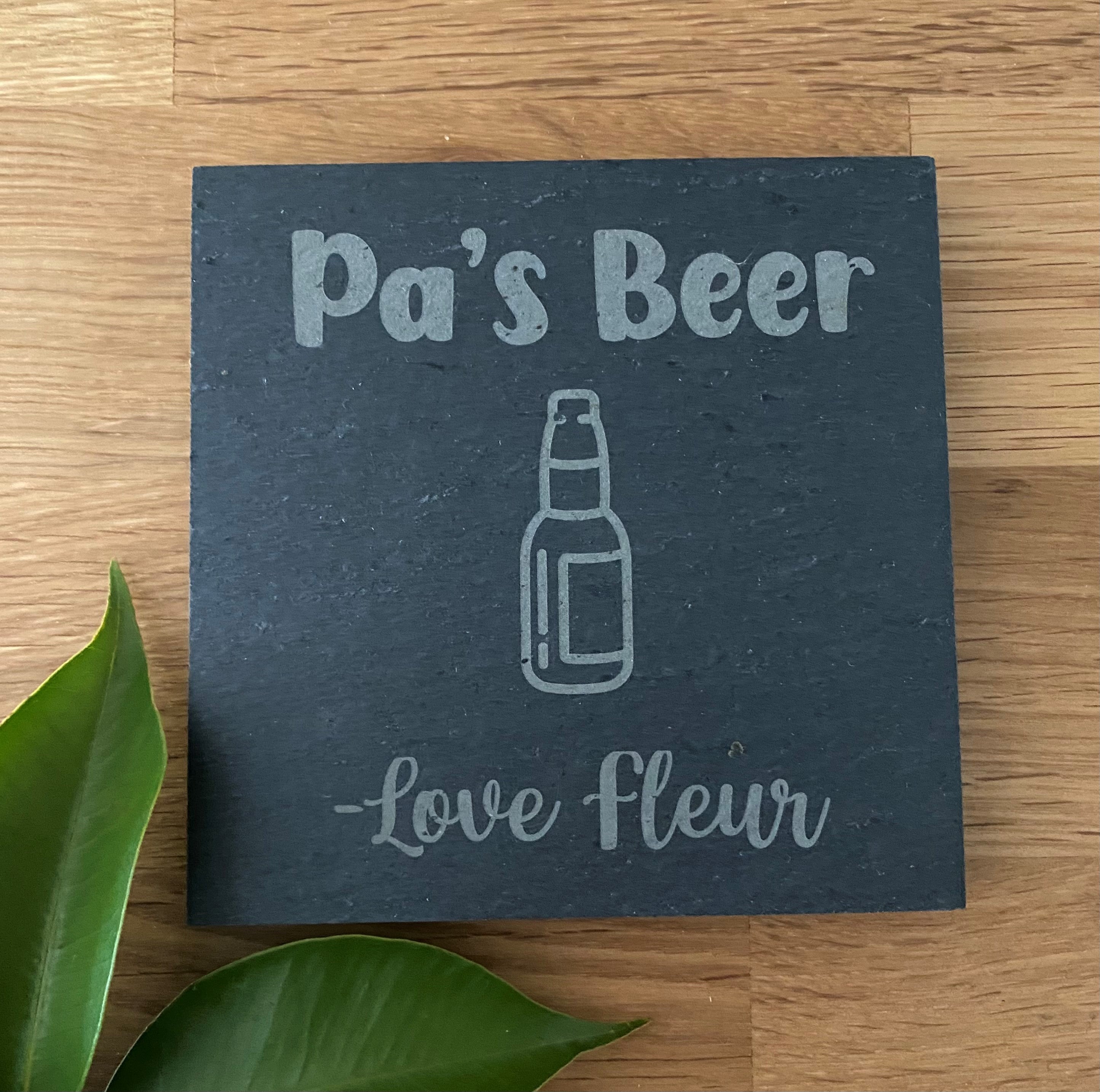 Personalised Slate Coaster for Fathers Day - Grandfather Present